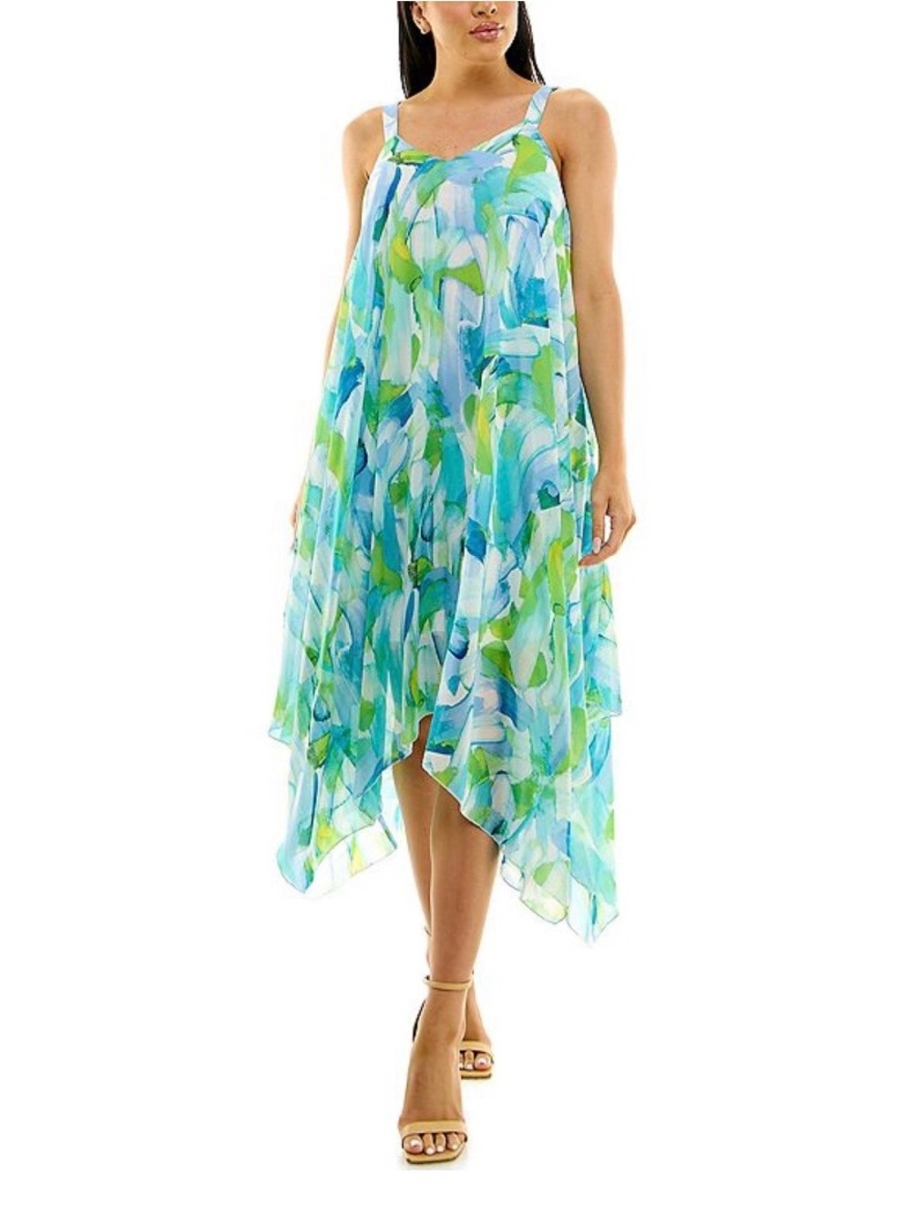 NWT Nina Leonard Sharkbite Hem Dress